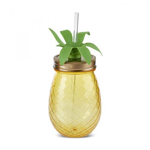 Ananas Transparent Pipetli Su Şişesi 550 Ml
