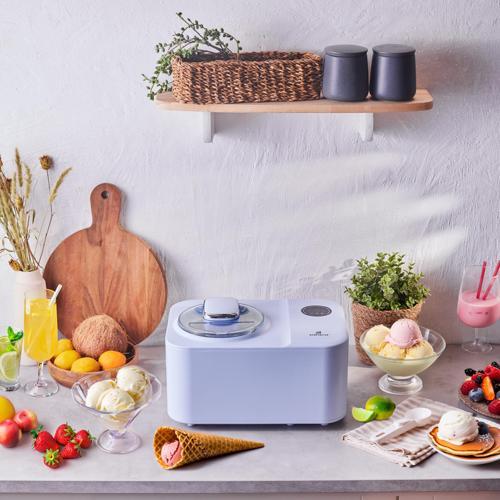 2 in 1 Karıştırıcılı, Donduruculu Otomatik Dondurma Yapma Makinesi Ice Blue