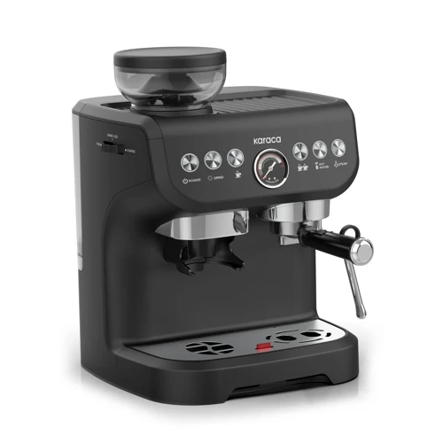 Coffee Art Barista Kahve Öğütücülü, Süt Köpürtücülü, 15 Bar Basınçlı Espresso, Latte, Cappuccino, Americano Makinesi Matte Black 2L 1450W