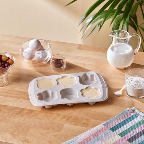 Harmony 6'lı Çiçekli Silikon Muffin Kalıbı