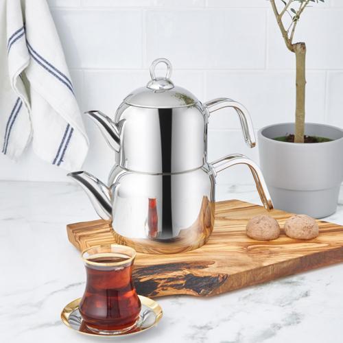 Manes Indüksiyon Tabanlı Mini Çaydanlık Takımı Metal