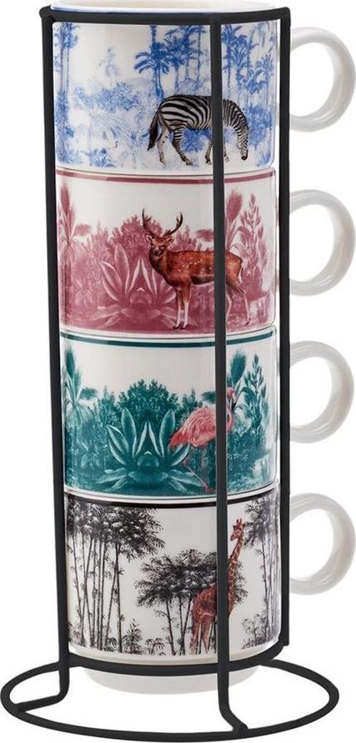 Jungle 4'Lü Standlı Çay Fincanı Seti 4X160 Ml
