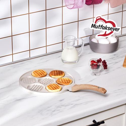 Mutfaksever Biogranit Döküm Waffle Pankek Tava 26 Cm