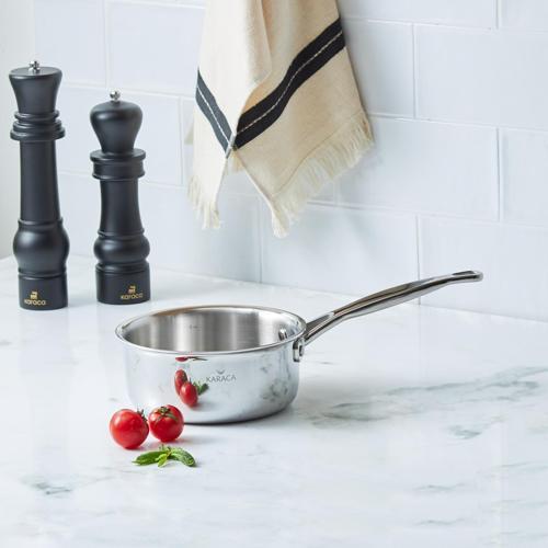 Powersteel 3Ply 316+ İndüksiyon Tabanlı Çelik Petekli Sütlük/Sosluk 16 Cm
