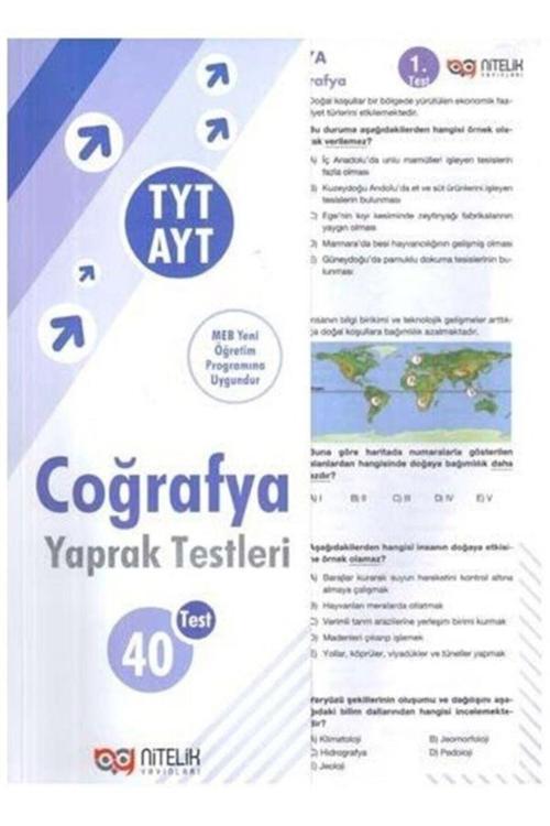Nitelik Tyt Ayt Coğrafya Yaprak Testleri -