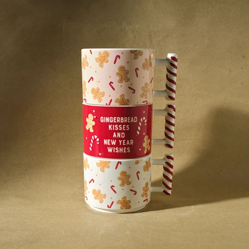 New Year Yılbaşı Kurabiye Adam Kupa Seti 400 Ml