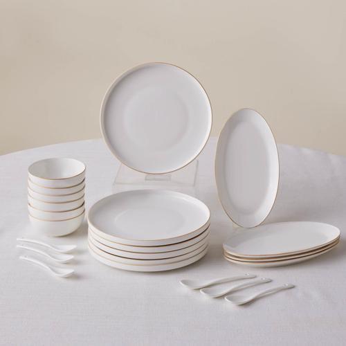 Forever Bone Fika 22 Parça 6 Kişilik Kahvaltı Takımı Gold