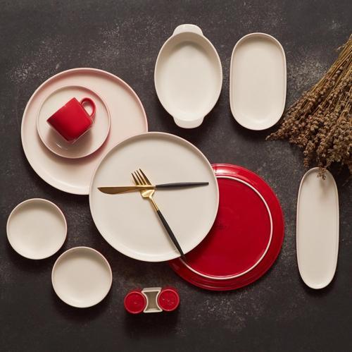 Nordic Red 27 Parça 6 Kişilik Porselen Kahvaltı/Servis Takımı