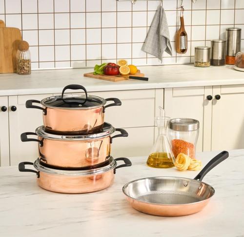 3Ply Power Steel Copper 7 Parça Set Petekli