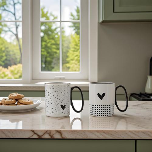 Amore Puantiyeli Kupa 2'Li Mug 360 Ml