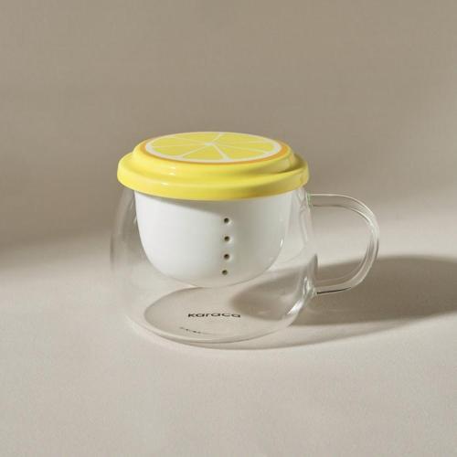 Emory Kapaklı Cam Kupa 360 Ml