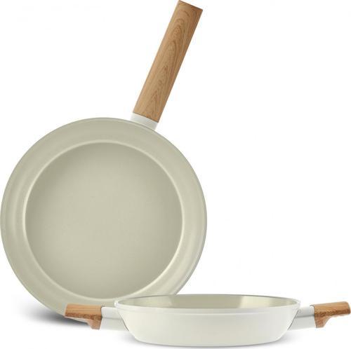 Swiss Crystal Almond Cream İndüksiyon Tabanlı Tava Sahan Set