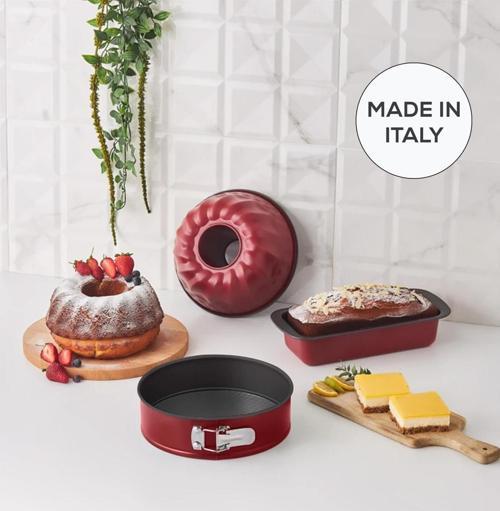 Multichef Mito Red 3 Parça Karbon Çelik Kek Kalıbı Seti