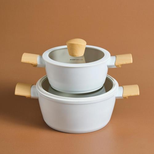 x Refika Swiss Crystal Almond Cream İndüksiyon Tabanlı Midi 4 Parça Set