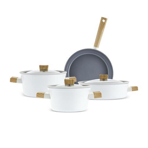 x Refika Swiss Crystal Creamy Wood 7 Parça Tencere Seti