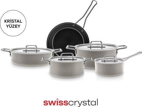 Swiss Crystal Mastermaid 9 Parça Tencere Seti Beige