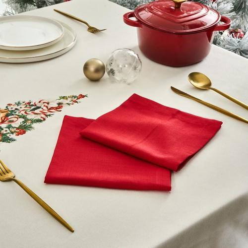 New Year Yılbaşı Carol 2'Li Peçete Kırmızı 40X40 Cm