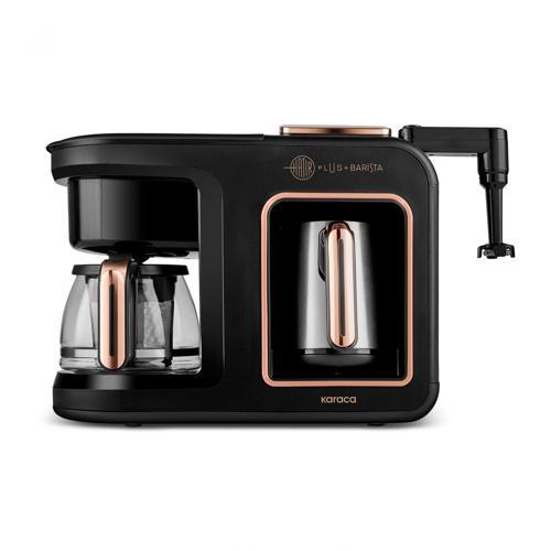 Hatır Plus Barista Steel 6 in 1 Konuşan Latte Cappuccino ve Közde Türk Kahve Makinesi Black Copper