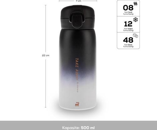 Skyfall Çelik Sızdırmaz Termos 500 Ml Siyah
