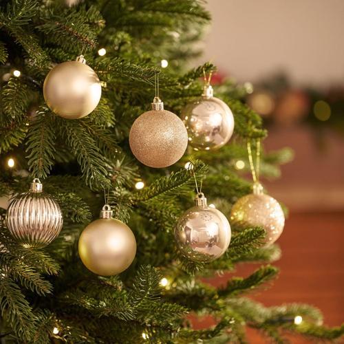 New Year Yılbaşı 17'Li Set Top Ağaç Süsü Gold 6 Cm