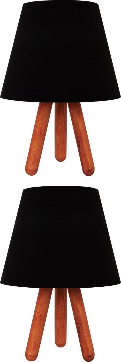 2'li Siyah Tripod Abajur
