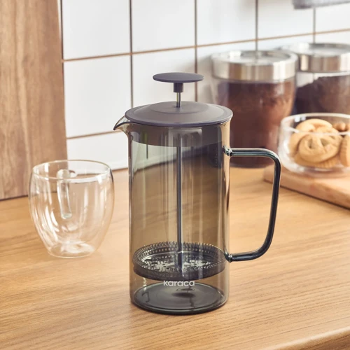 Valentina Borosilikat Cam French Press 350 ml Grey