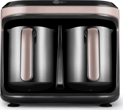 Aroma Hatır Hüp Düet Çelik Cezveli İkili Türk Kahve Makinesi Rosegold 1400W