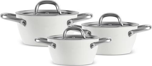 X Refika Birgül Swiss Crystal Metal Kulplu 6 Parça Midi Tencere Set Creamy