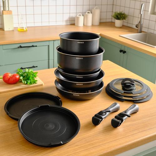 Biodiamond Easy Clip 12 Parça İndüksiyon Tabanlı Tencere Seti