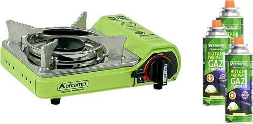 Tekli Mini Portatif Ocak Yeşil+3 Adet Kartuş KTS-227 ORC-015-E3