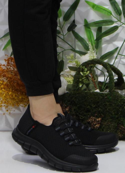 Cheta Shıne Siyah Rahat Esnek Yumuşak Bağçıksız Sneakers Ayakkabı
