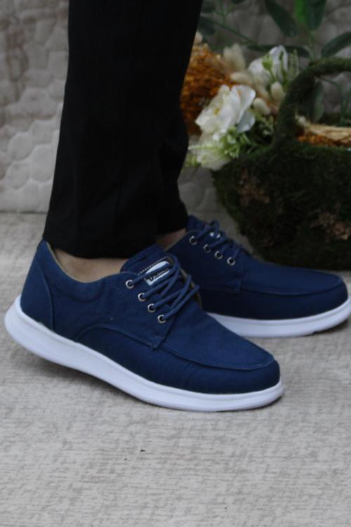 Dks 023 Mavi Hafif Rahat Keten Sneaker Erkek Ayakkabı