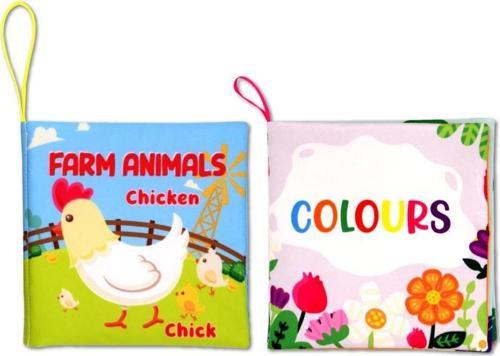 2 Kitap Tox İngilizce Çiftlik Hayvanları ve Renkler Kumaş Sessiz Kitap E129 E119 - Bez Kitap , Eğitici Oyuncak , Yumuşak