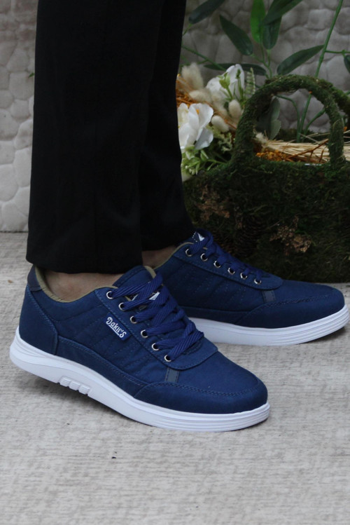 Dks 2038 Mavi Hafif Rahat Keten Sneaker Erkek Ayakkabı