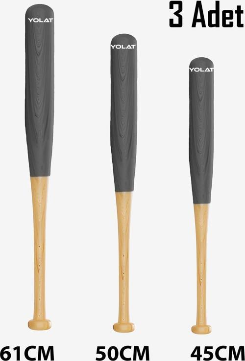 Beyzbol Sopası Seti 45CM 1 Adet 50CM 1 Adet  61CM1 Adet Dişbudak Ağacından Kırılmaz
