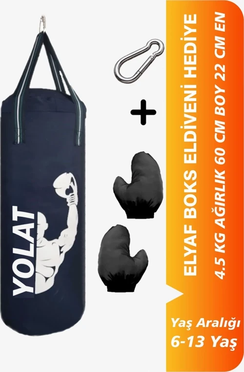 Eldiven Hediye Ve Karabina Hediyeli 60 Cm Boks Torbası Çocuklar İçin