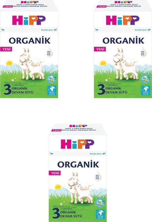 3 Organik Keçi Sütü Bazlı Bebek Sütü 400 gr x 3 Adet