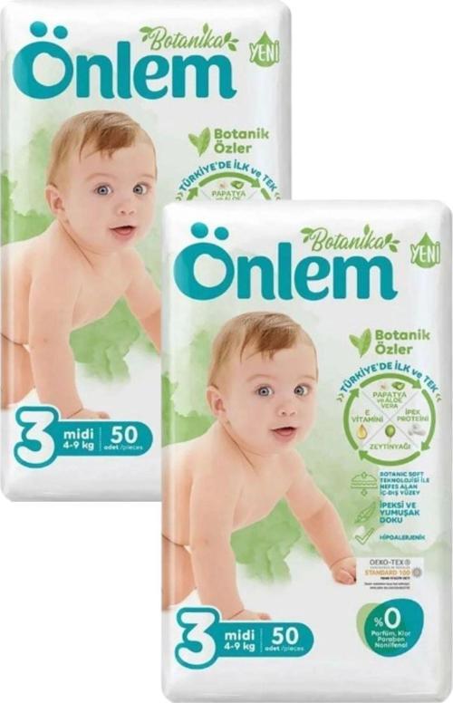 Botanika 3 Beden Bebek Bezi Ikili Jumbo Midi 50 Li X 2 Adet