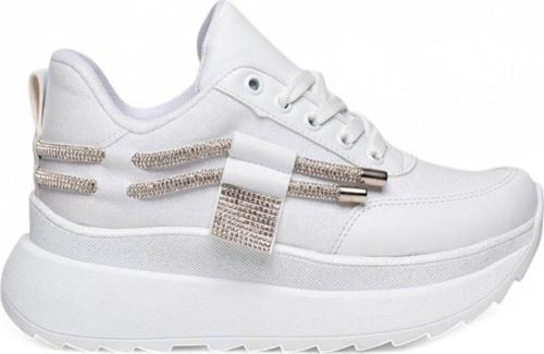 Mdl Beyaz Cilt Bağcıklı Kadın Spor Ayakkabı