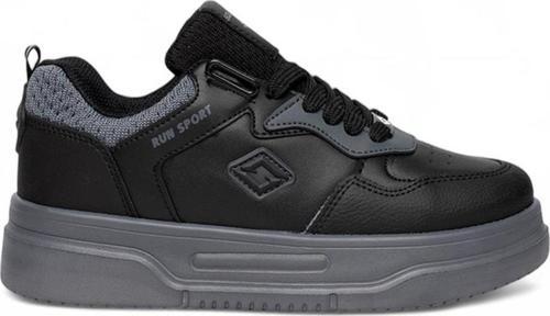 Slz Siyah Füme Cilt Bağcıklı Kadın Spor Ayakkabı