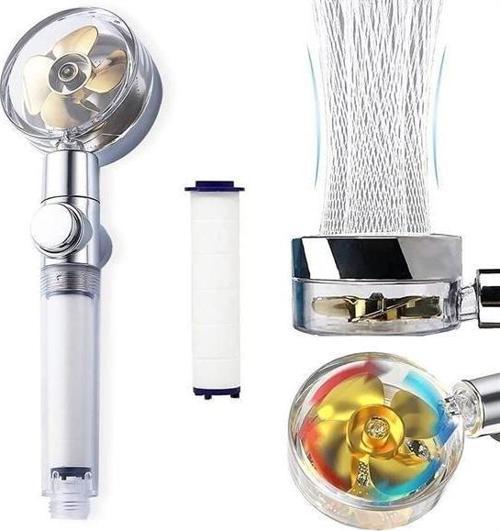 Turbo Pervaneli ve Filtreli Su Tasarruflu 360 Derece Dönebilen Tazyikli Duş Başlığı