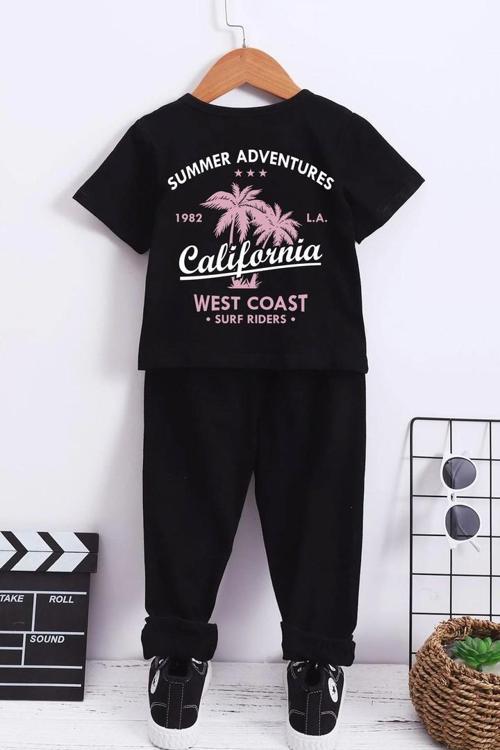 Çocuk California Baskılı Alt - Üst Eşofman Takımı