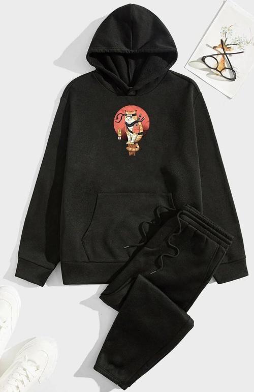 Unisex Shinobi Kedi Baskılı Eşofman Takımı