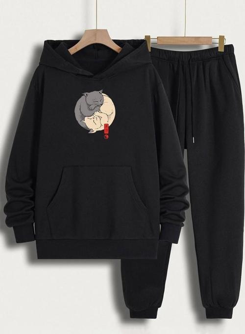 Unisex Shinobi Kedi Baskılı Eşofman Takımı