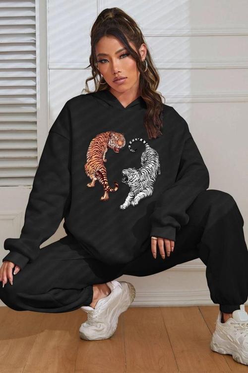 Unisex Tiger Baskılı Eşofman Takımı