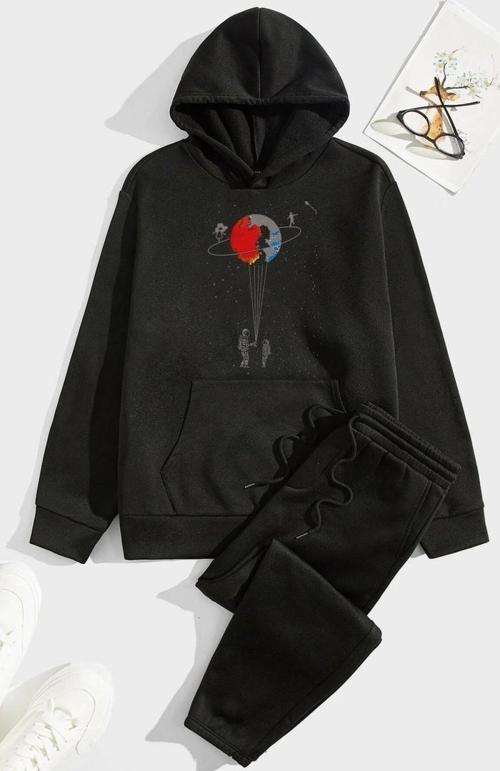 Unisex Evren Temalı Baskılı Eşofman Takımı