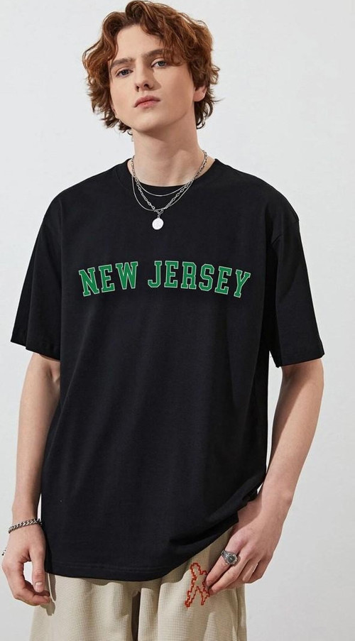 Unisex New Jersey Baskılı T-shirt