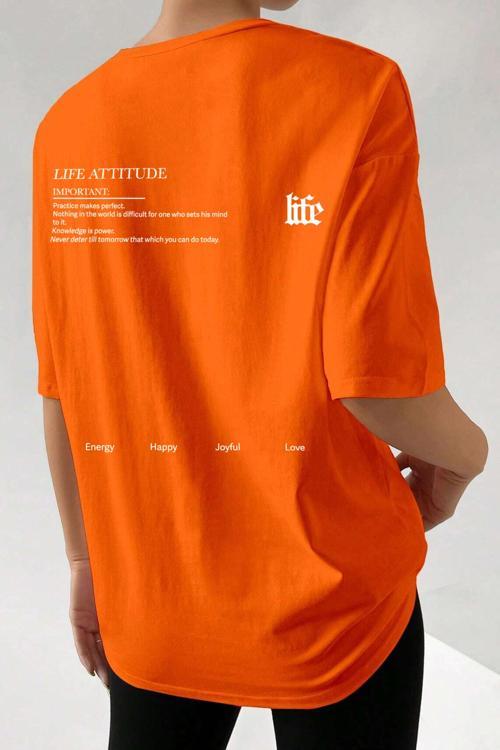 Unisex Life Baskılı T-shirt