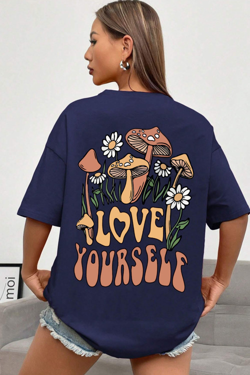 Unisex Love Yourself Baskılı T-shirt