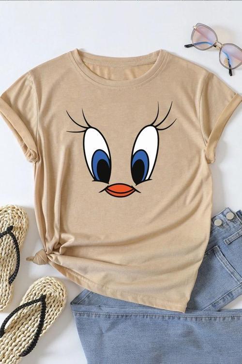 Unisex Tweety Baskılı T-shirt